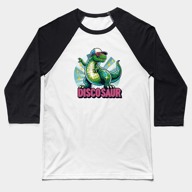 Discosaur Baseball T-Shirt by katzura